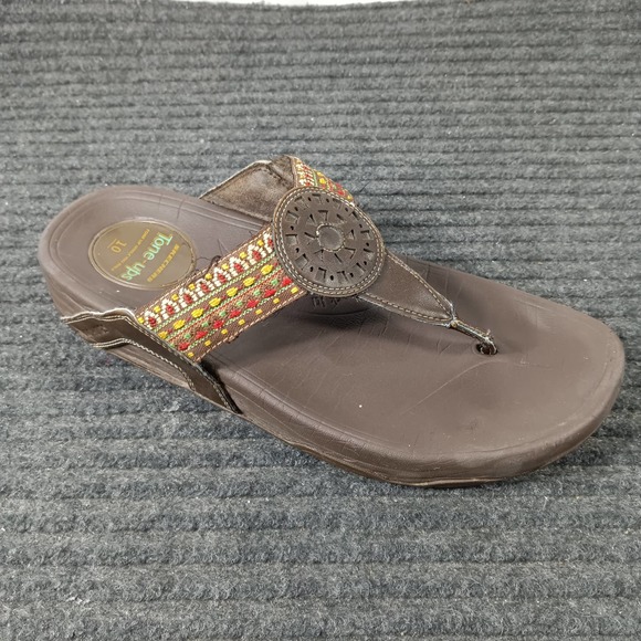 Skechers Tone Up Women Thong Flip Flops Brown - Picture 2 of 6